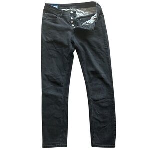 Acne Studios X Bla Konst Jeans River Used Black Button Fly Slim Jeans 28